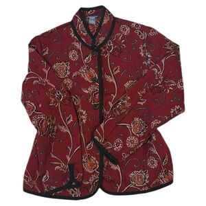 Napa Valley button floral quilted blanket jacket size 18 woman